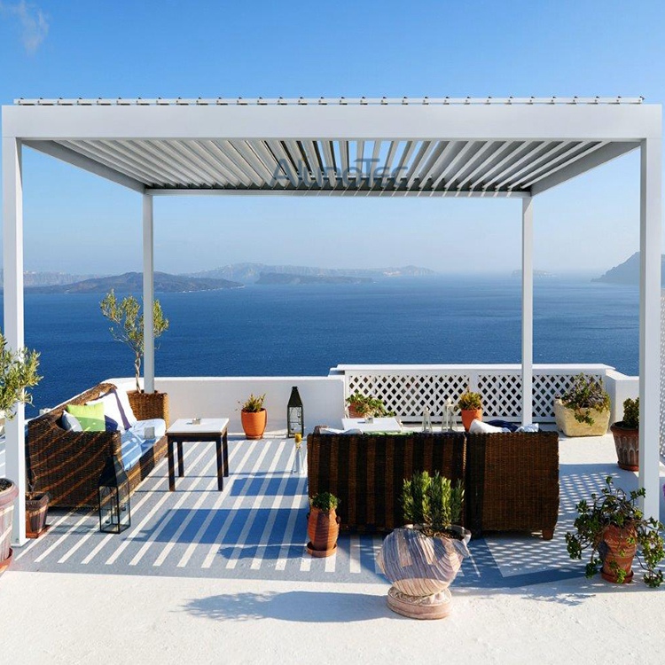  Aluminium-Gartenpergola mit einziehbarem Vordach
