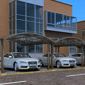Doppelcarport aus Polycarbonat-Aluminium für Autogarage