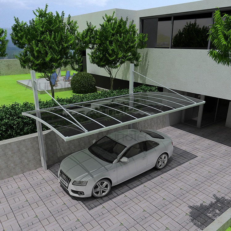 Carport mit Markise aus Aluminium und Polycarbonat für den Außenbereich