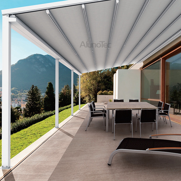 Wasserdichte einziehbare PVC-Markisen-Pergola-Systeme 