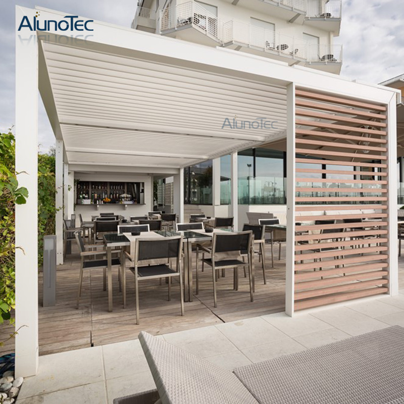 Klappbare Pergola-Markise aus Aluminium für den Außenbereich mit Lamellendach