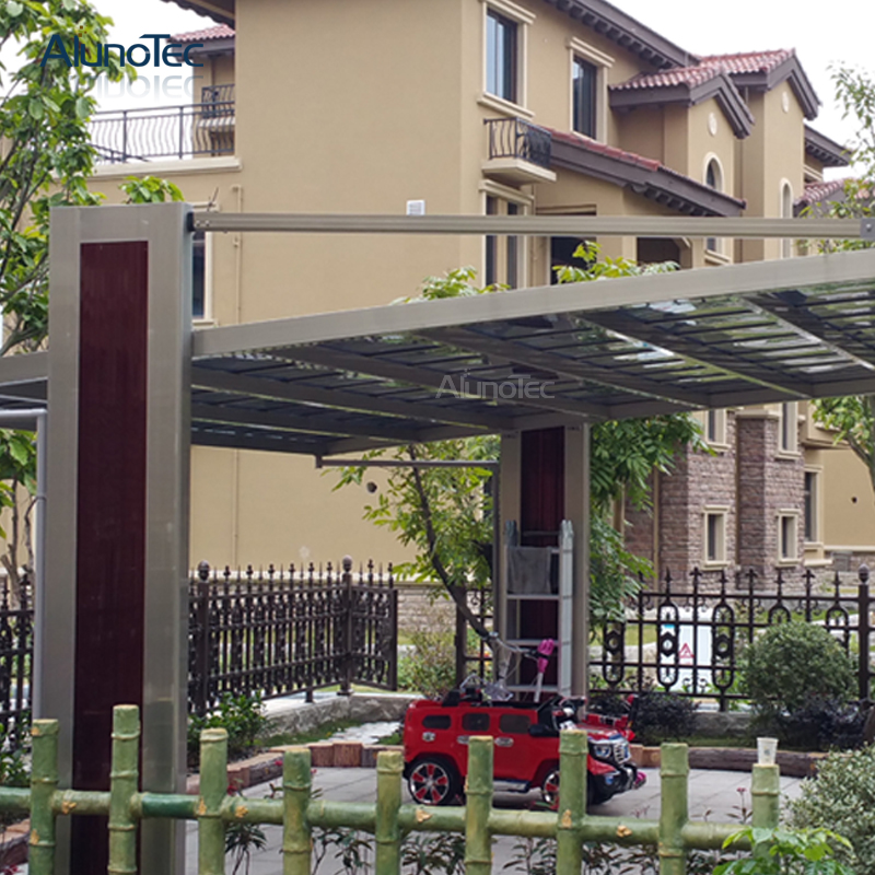 Einzel-Carport-Design für Fahrradüberdachung aus Polycarbonatblech mit Bogendach