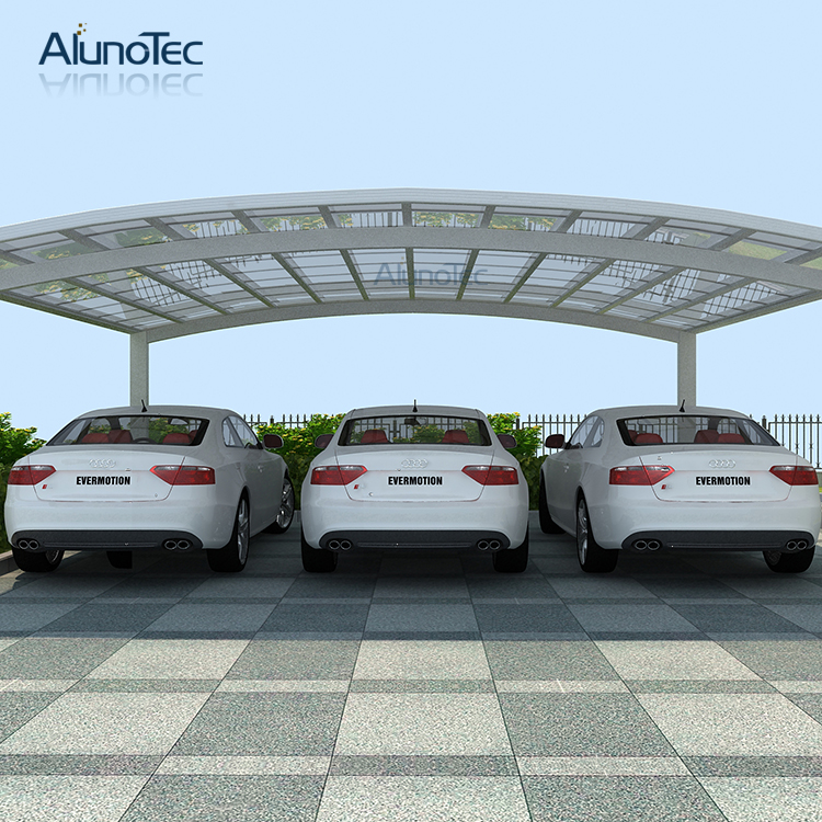 AlunoTec modernes Design, Aluminium-Bogengarage, Polycarbonat-Dach, Doppel-Carport, Autounterstand 