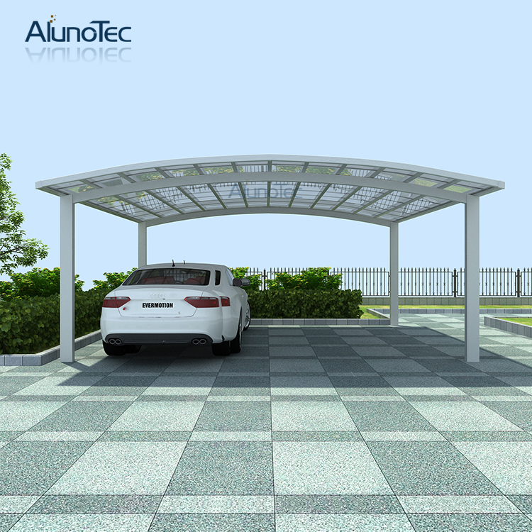 AlunoTec modernes Design, Aluminium-Bogengarage, Polycarbonat-Dach, Doppel-Carport, Autounterstand 