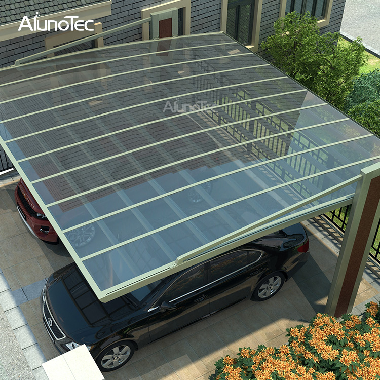 Maßgeschneiderter doppelwandiger Sonnenschutz-Carport aus Polycarbonat mit Dach und Aluminium zu verkaufen