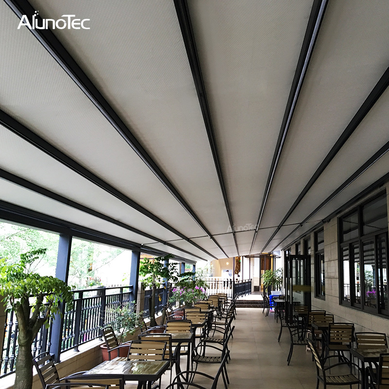 China Wholesale Opening Retractable Canopy Wasserdichte, einziehbare Dachmarkise aus Aluminium 