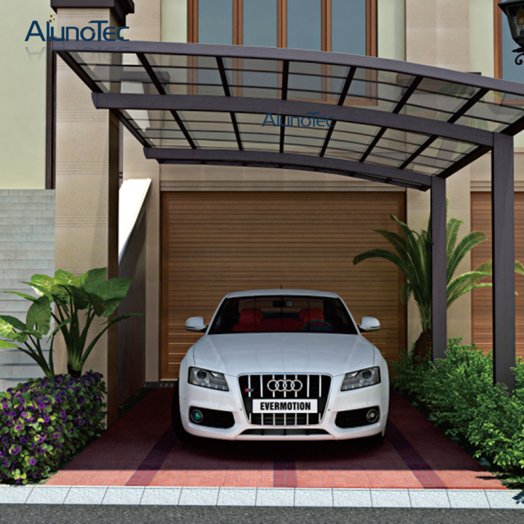 Carport im M-Stil aus Polycarbonat und Aluminium für den Außenbereich für Autogaragen