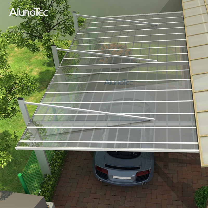 Wasserdichte, maßgeschneiderte Aluminiumrahmen-Carport-PC-Dachüberdachung