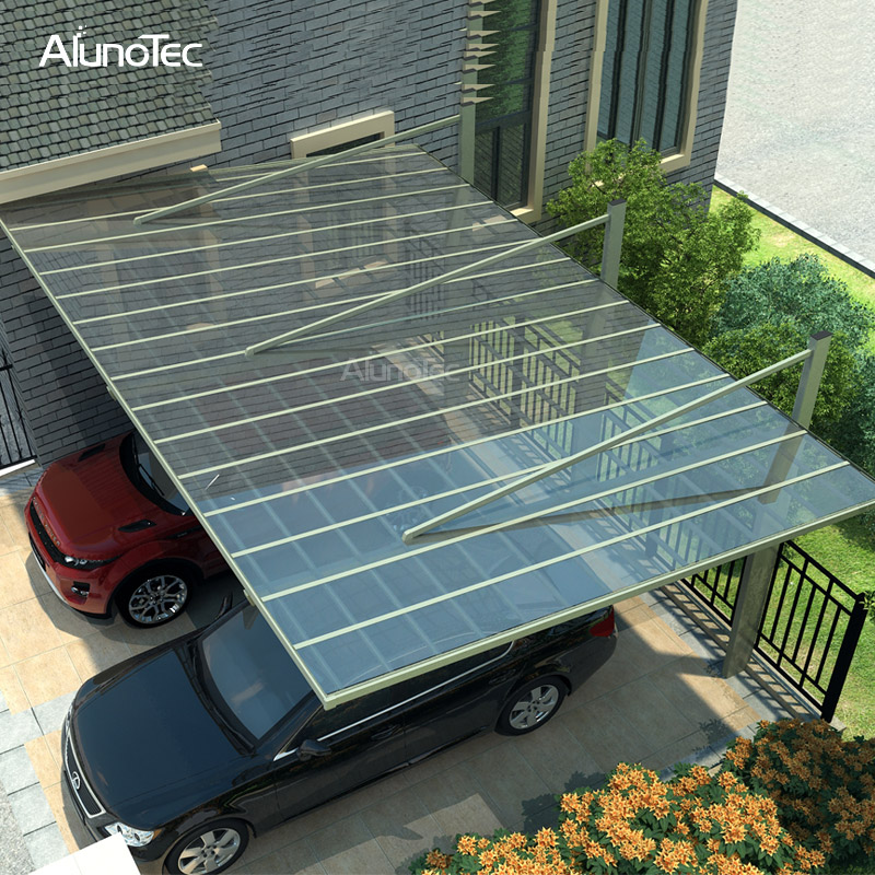 Wasserdichte, maßgeschneiderte Aluminiumrahmen-Carport-PC-Dachüberdachung