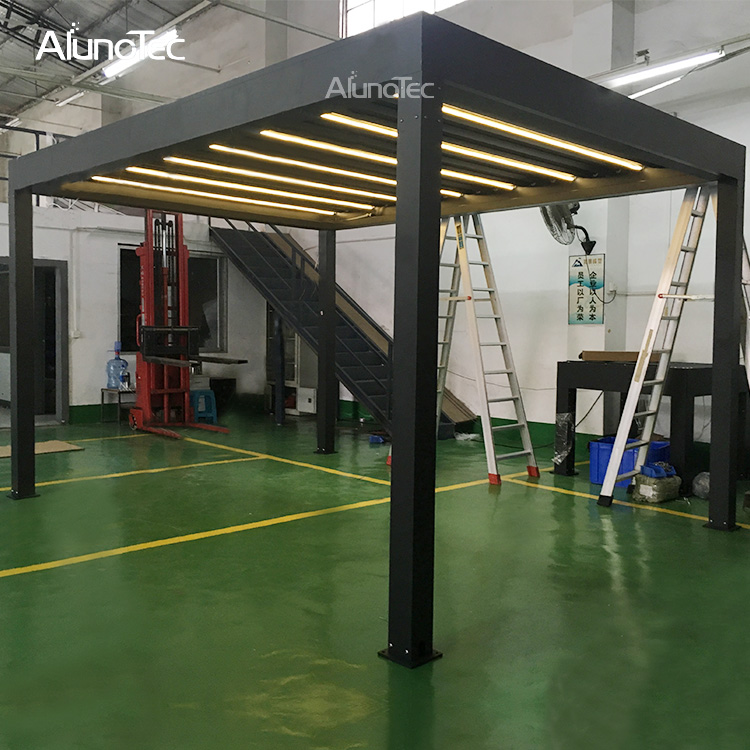 Moderner Pergola-Pavillon für den Außenbereich, Aluminium-Pergolen, automatisch öffnender und schließender Pavillon