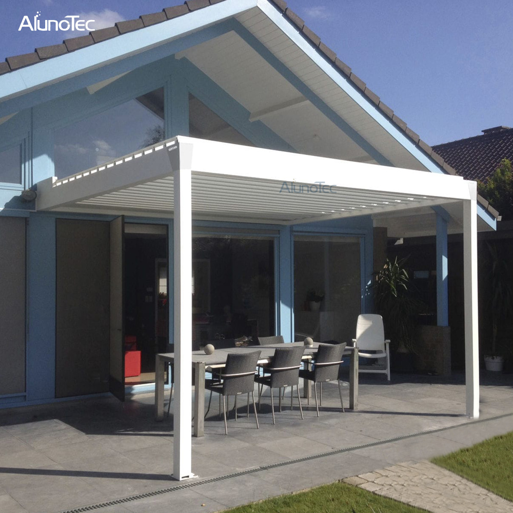 Verstellbares Pavillon-Zelt, zusammenklappbarer Pergola-Pavillon mit Lamellen, 3 x 4 für Sonnenschutz