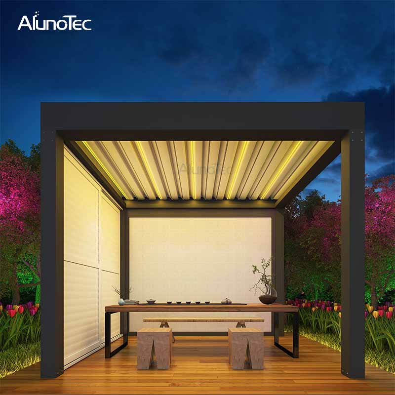 Elektrische wasserdichte Aluminium-Markise, luxuriöser Pavillon für Terrasse