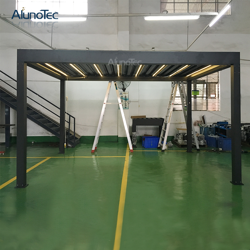 Moderner Pergola-Pavillon für den Außenbereich, Aluminium-Pergolen, automatisch öffnender und schließender Pavillon