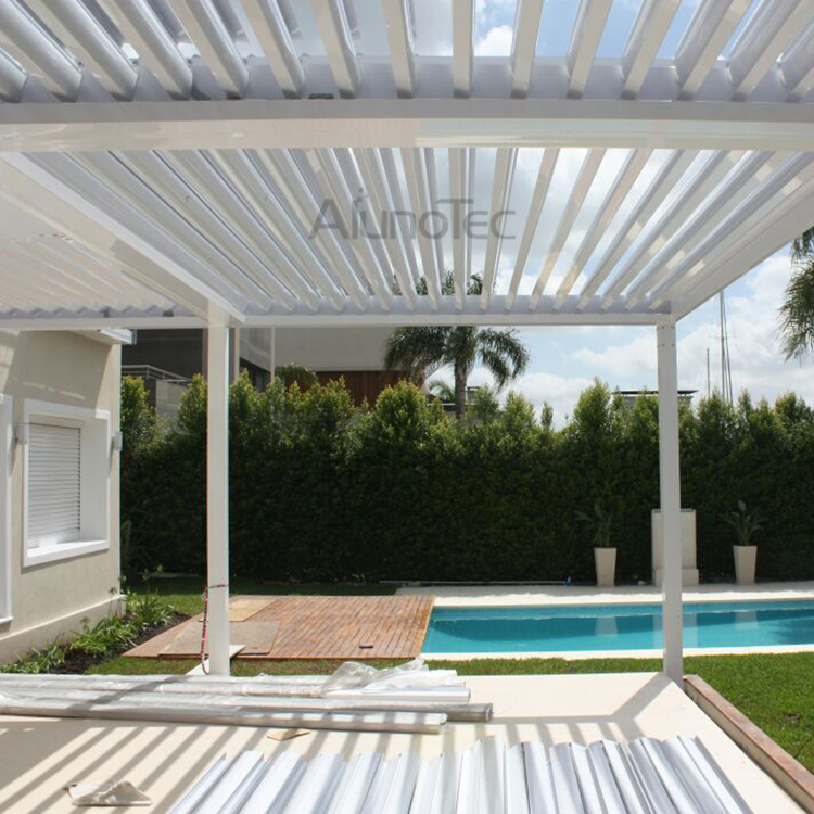  Aluminium-Gartenpergola mit einziehbarem Vordach
