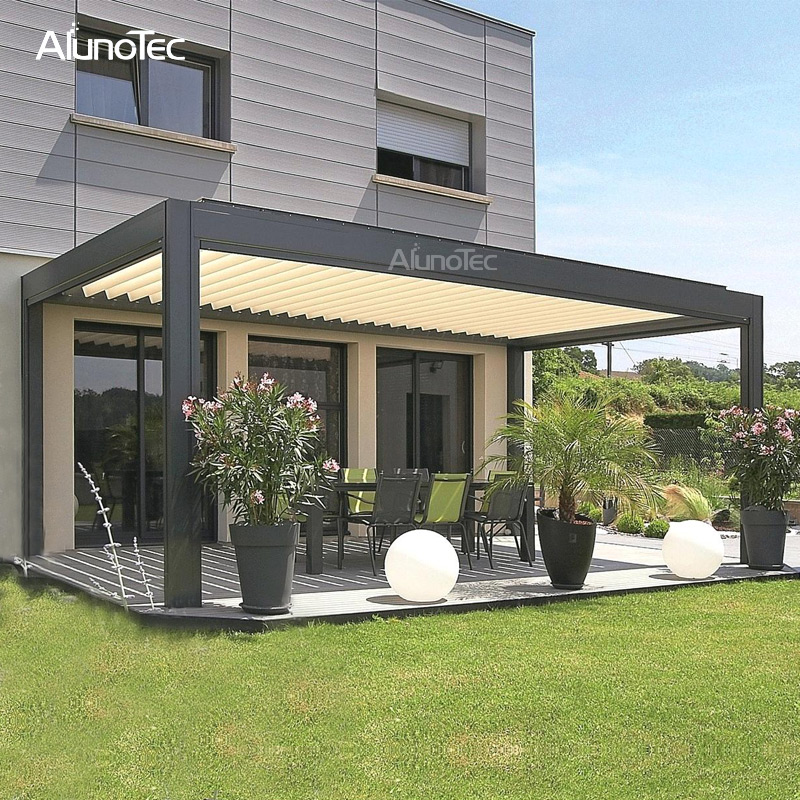 Gartenpergola, wasserdichter einziehbarer Pavillon 3x3 mit elektrischem System