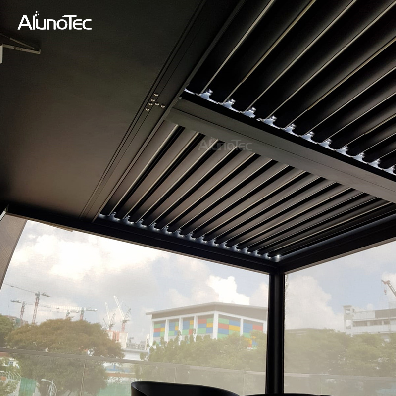 Bioklimatische Pergola-Aluminiumlamellen mit einzigartigem Design und Sonnenschutz für die Terrasse 