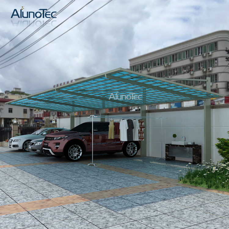 Moderne Dach-Autounterstand-Carport-Bausätze aus Stahl und Polycarbonat-Carport