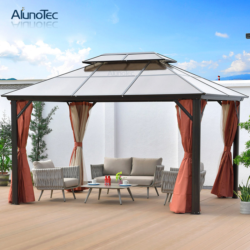 Pavillon-Zelt aus Polycarbonat für den Außenbereich, Terrasse, Garten, Aluminium