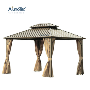 AlunoTec Robustes Outdoor-Wintergarten-Pavillon-Set, Zelt, Gewächshaus, Aluminium-Pergola, Hardtop-Überdachung, Pavillon