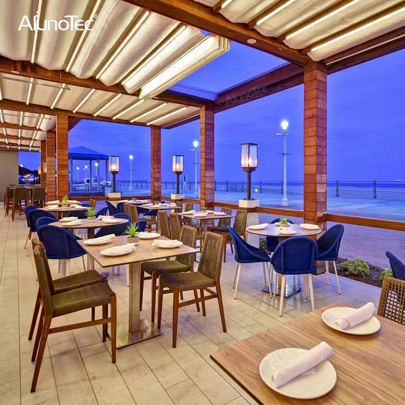 Aluminium-Pavillon, einziehbares PVC-Pergola-Stoffdach für den Außenbereich