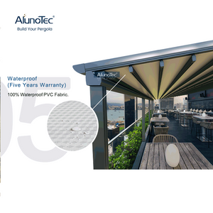 AlunoTec 10 Meter x 4 Meter 100 % wasserdichte, einziehbare Pergola-Dachabdeckung aus PVC