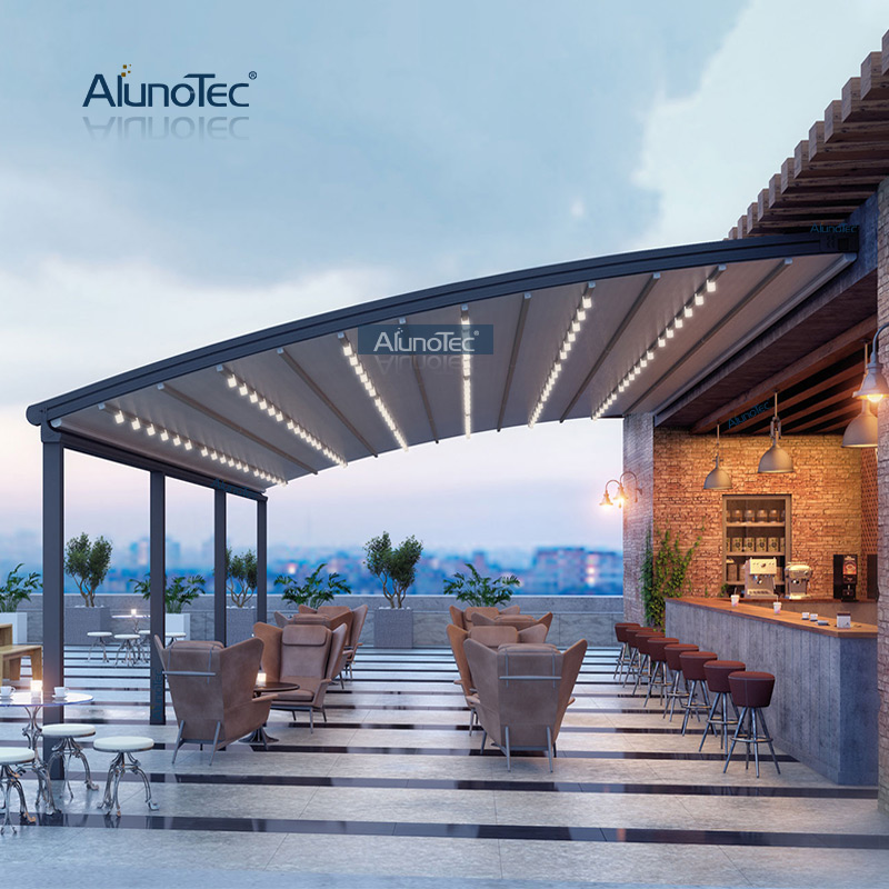 Wasserdichte Restaurant-PVC-Markise im neuen Design für die Außenterrasse