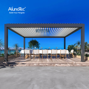 AlunoTec 10 x 12 m Lamellendach, überdachte Terrasse, Lamellenpergola, Preis, Außenbeschattung für den Außenbereich