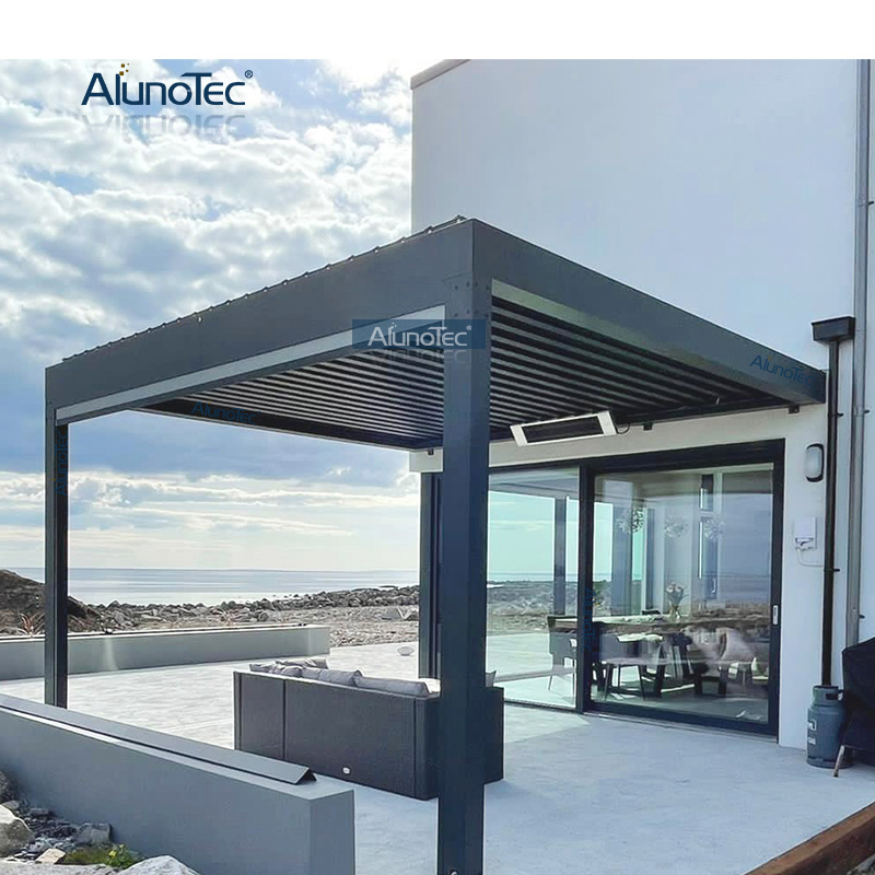 AlunoTec 100 % wasserdichtes System 4 m x 3 m Hotelgarten Bioklimatische Smart Pergola nach Irland