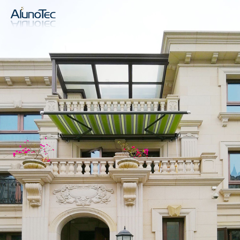 Maßgeschneiderte elektrische Überdachung für Balkon, Terrasse, Garten, Pergola, Aluminium-Halbkassetten-Klapparm, einziehbare Außenmarkise