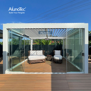 Modernes DIY wasserdichtes Lamellendach Bioklimatischer Pavillon Outdoor Vergola Kommerzielles Hochleistungsgewächshaus