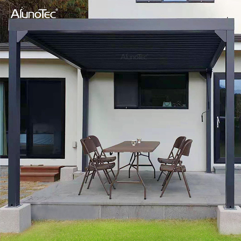 Wasserdichter Gartenpavillon für den Außenbereich, motorisierte Pergola-Aluminium-Lamellendachsysteme