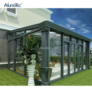 Einfache Montage, Garten-Aluminium-Überdachung, graues, klares Glas, Wintergarten