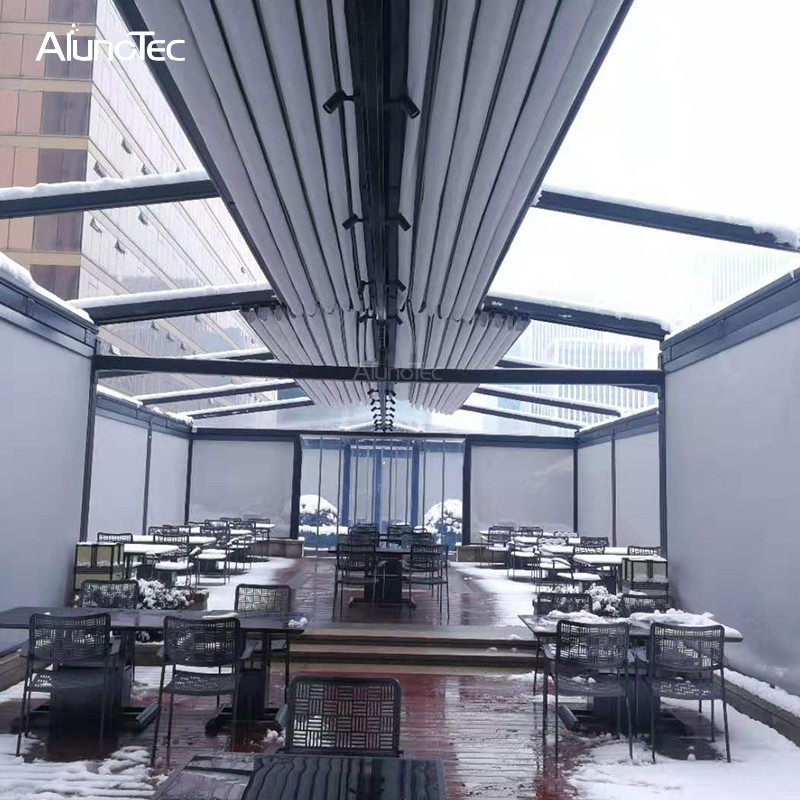 Wasserdichte elektrische Garten-Aluminium-Pavillon, einziehbare Markise für Terrasse