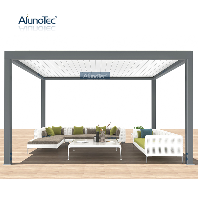 AlunoTec Außenhaus, windbeständiger Pavillon aus Metall, Vergola-Pavillon, Aluminium-Pergolen für Terrasse