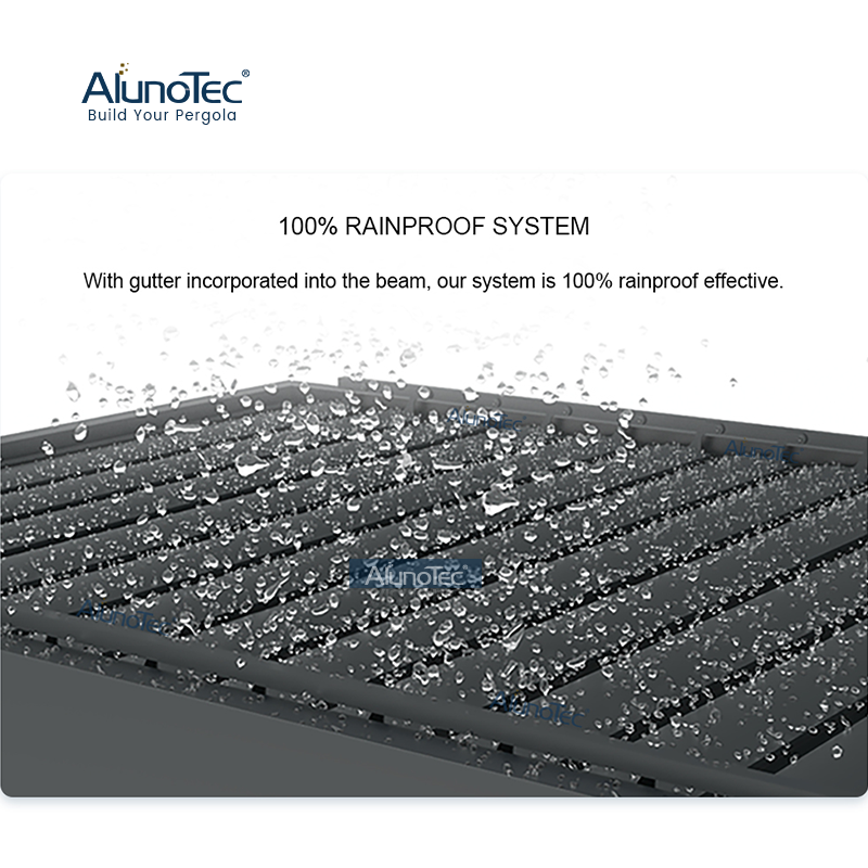 AlunoTec 100 % wasserdichtes System 4 m x 3 m Hotelgarten Bioklimatische Smart Pergola nach Irland