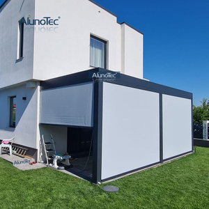 AlunoTec Pergo-lux Hochleistungs-Motorpergola mit motorisiertem Vertikalvorhang