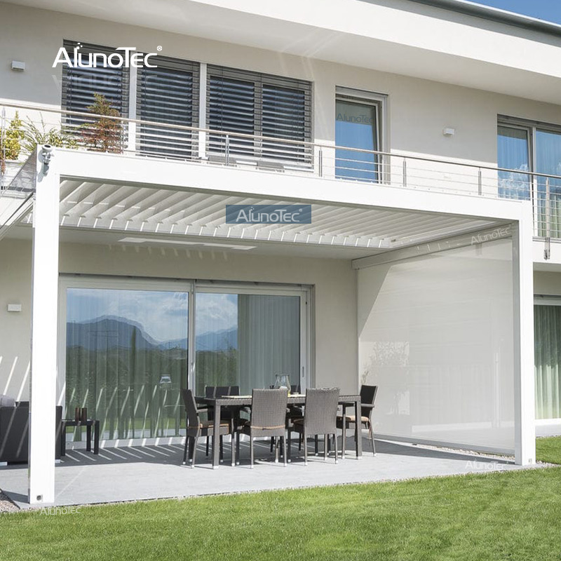 AlunoTec motorisierte, mit Lamellen versehene Pergola-Dachwasserdichte Pergola-Abdeckungen