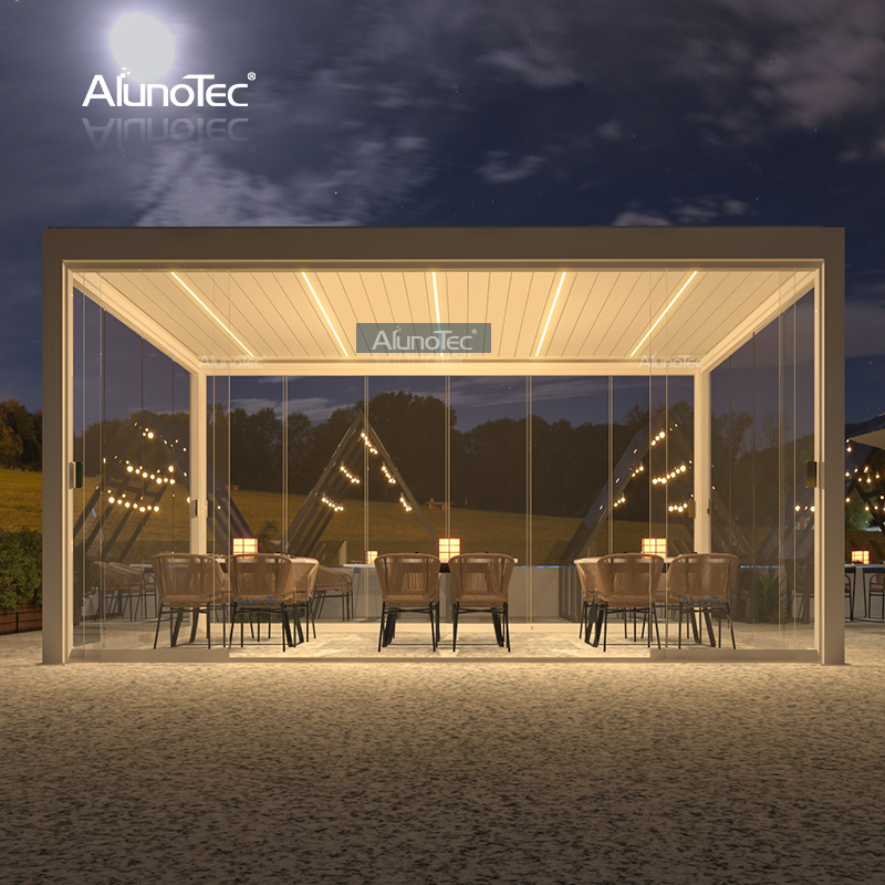 AlunoTec Metall-Außenzelt, Aluminium-Pergolen, Pavillon, bioklimatische Lamellenbögen, Lauben, Pergola