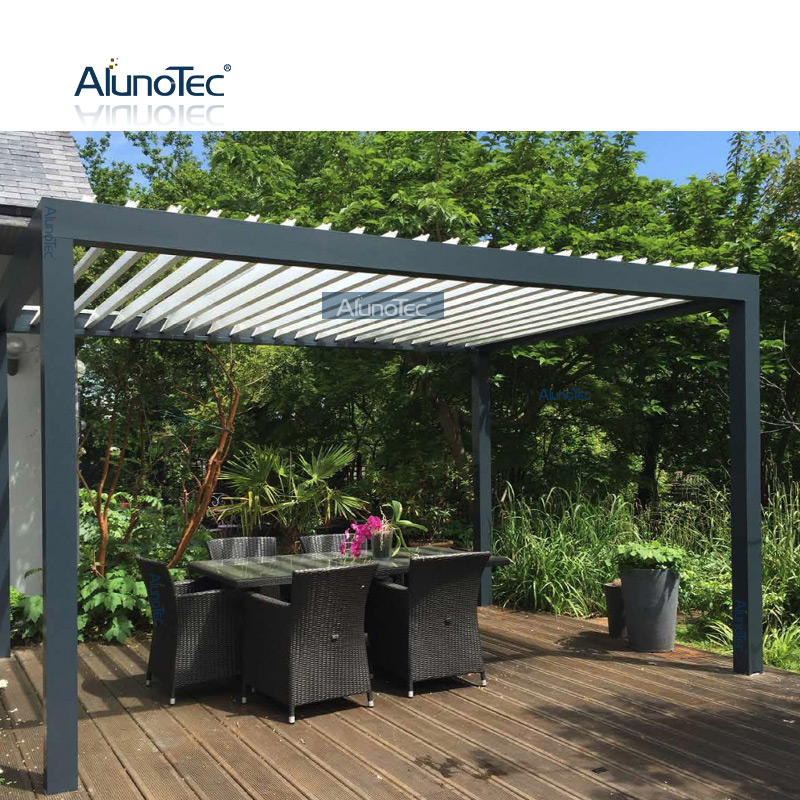 AlunoTec 12x12 Markisen Lamellen Pergola Deck Solarium