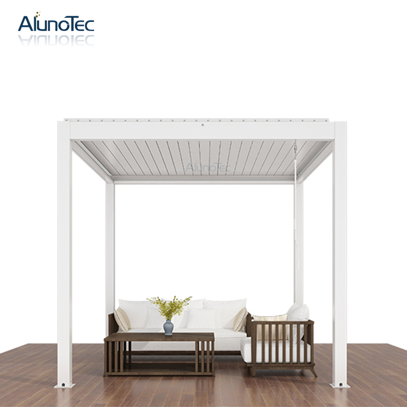 Wasserdichter Gartenpavillon für den Außenbereich, motorisierte Pergola-Aluminium-Lamellendachsysteme