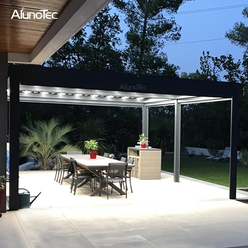 AlunoTec wasserdichte Aluminium-Markise, verstellbare Garten-Pergolen-Dachabdeckung mit Markisen