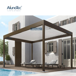 Bedienbare Pergola aus Aluminium, 3 x 4 Pavillon, Aluminium-Lamellen-Pergola für Zuhause