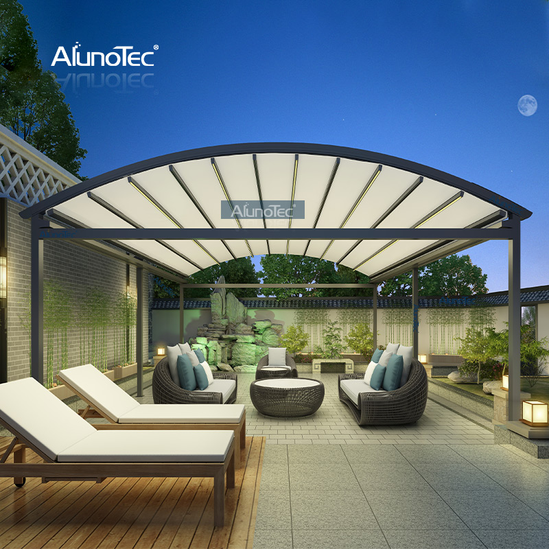 AlunoTec verstellbare Pergola-Lamellendach-Sonnenschutzmarkise für den Außenbereich