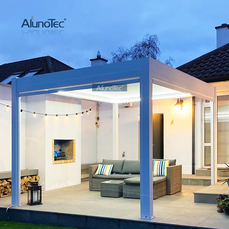AlunoTec Großhandel mit wasserdichtem 3x4-Aluminium-Pavillon, Lamellendach, freistehender Terrassenüberdachung, Gartenpergola 