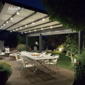 AlunoTec 100 % wasserdichtes, einziehbares System, 4,5 x 6,5 m, Struktur für Hotels, Restaurants, Terrassen im Freien