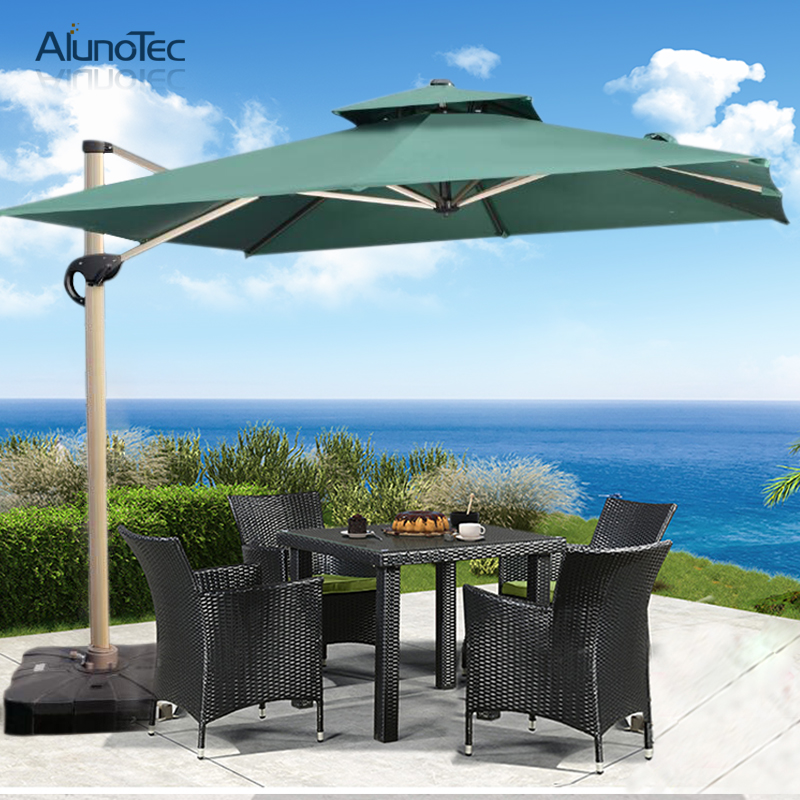 Moderne wasserdichte Gartenmöbel-Sonnenschirme, römische Außenschirme aus Aluminium