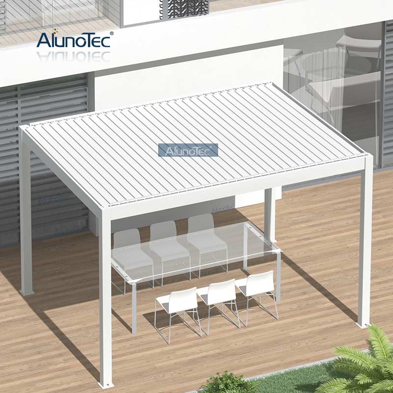 AlunoTec Großhandel mit wasserdichtem 3x4-Aluminium-Pavillon, Lamellendach, freistehender Terrassenüberdachung, Gartenpergola 